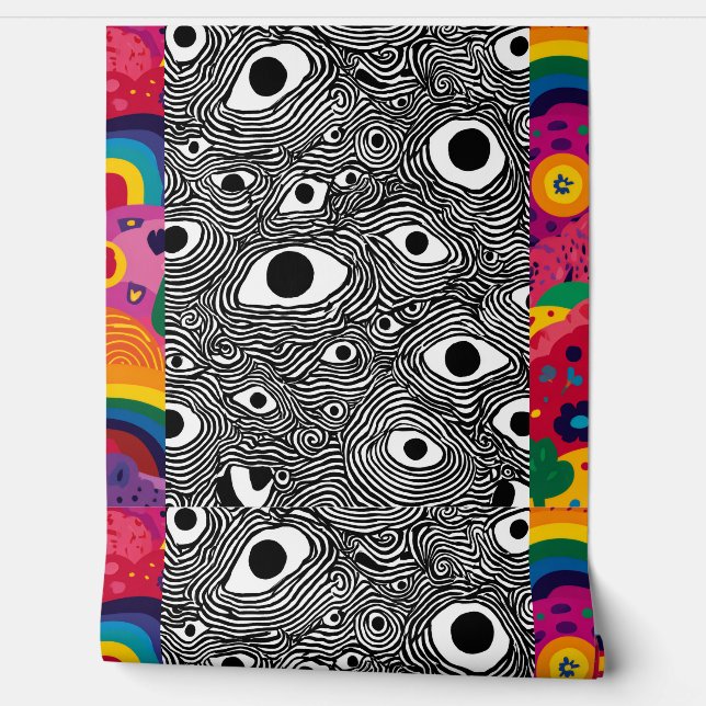 Psychedelisches Augenmuster-Wallpaper - Trippy Opt Tapete (Abrollen)