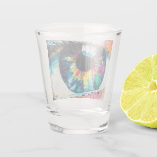 Psychedelisches Augenscheinglas Schnapsglas (Rückseite)
