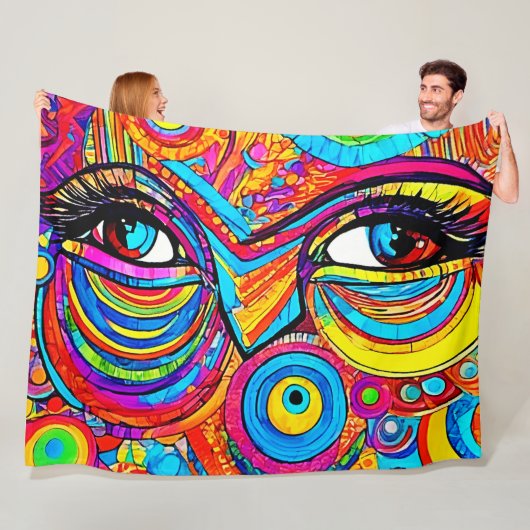 Psychedelisches Augensichtdesign Fleecedecke (Beispiel)