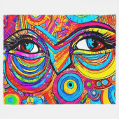 Psychedelisches Augensichtdesign Fleecedecke (Vorderseite (Horizontal))