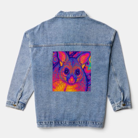 psychedelisches australisches Buschkänguru Jeansjacke (Rückseite)