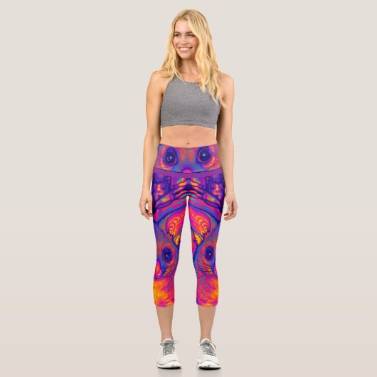 psychedelisches australisches Bushtailed Possum Capri Leggings (Vorderseite)