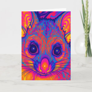 psychedelisches australisches Bushtailed Possum Karte