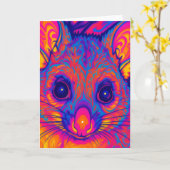 psychedelisches australisches Bushtailed Possum Karte (Gelbe Blume)