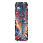 Psychedelisches Auto in einer Explosion der Farbe Thermosbecher (Rückseite)