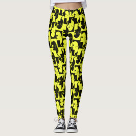 Psychedelisches Bananenelementar-Tiermuster Leggings