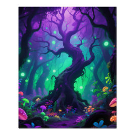 Psychedelisches Baumplakat Poster