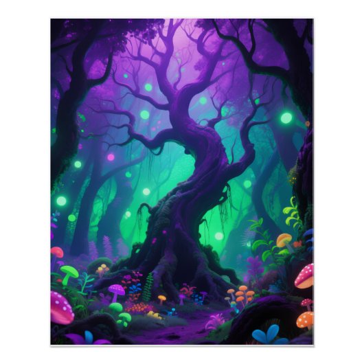 Psychedelisches Baumplakat Poster (Vorderseite)