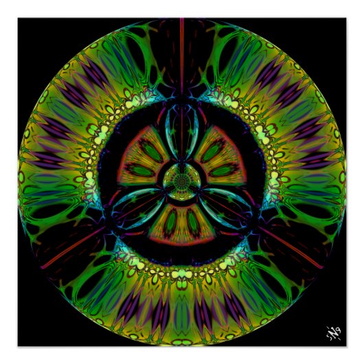 Psychedelisches Bio-Hazard-Symbol (oder was auch i Poster (Vorderseite)