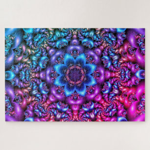 Psychedelisches Blume-Mandala-Puzzle Puzzle