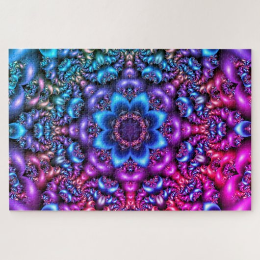 Psychedelisches Blume-Mandala-Puzzle Puzzle (Horizontal)