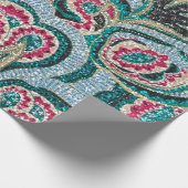 Psychedelisches Blumen mit Glitzer-Effekt Geschenkpapier (Ecke)