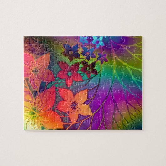 Psychedelisches Blumen Puzzle (Horizontal)