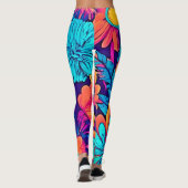 Psychedelisches Blumenband Leggings (Rückseite)