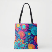 Psychedelisches Blumenband Tasche (Vorderseite)