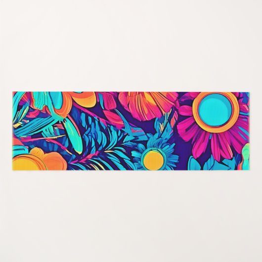 Psychedelisches Blumenband Yogamatte (Vorderseite (Horizontal))