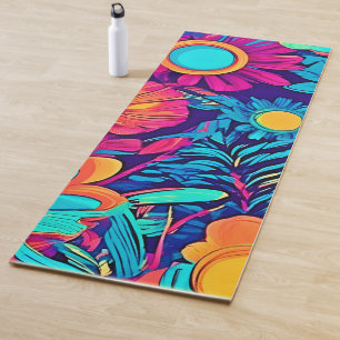 Psychedelisches Blumenband Yogamatte