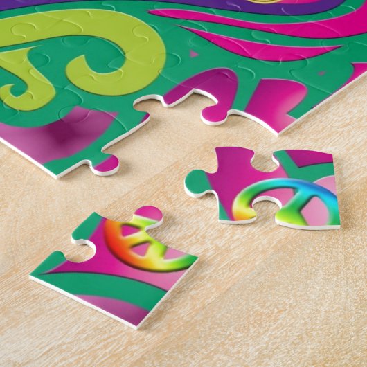 Psychedelisches Blumenherz Puzzle (Seite)