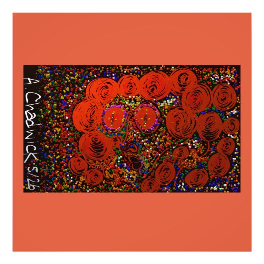 Psychedelisches Blumenkäfermädchen Fotodruck (Vorne)