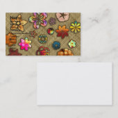 psychedelisches BlumenKorbgeflecht Visitenkarte (Vorne/Hinten)