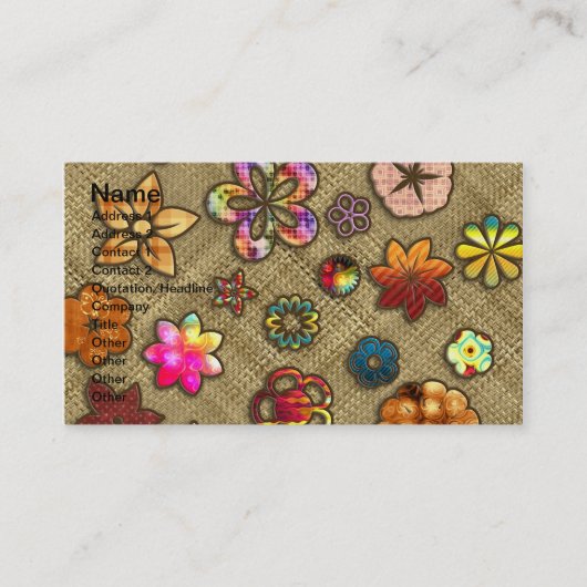 psychedelisches BlumenKorbgeflecht Visitenkarte (Vorderseite)