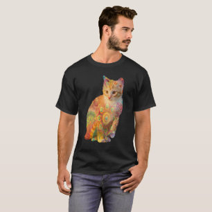 Psychedelisches Cat-Shirt, Gefärbte Krawatte Cat S T-Shirt