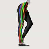Psychedelisches cooles Fraktal-Neonglühen abstrakt Leggings (Rechts)