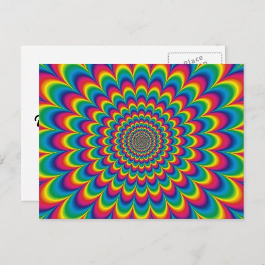 Psychedelisches Design Postkarte (Vorne/Hinten)