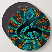 Psychedelisches dreifacher Clef/G Button (Vorne & Hinten)