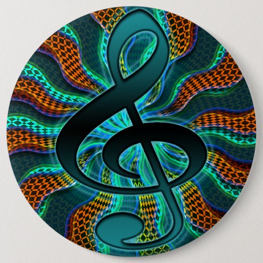 Psychedelisches dreifacher Clef/G Button (Vorderseite)