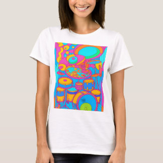 Psychedelisches 'Drumkit' Design. T-Shirt
