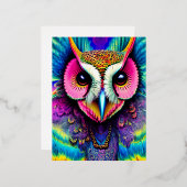 Psychedelisches Fantasy-Portrait Folien Feiertagspostkarte (Vorderseite/Rückseite)