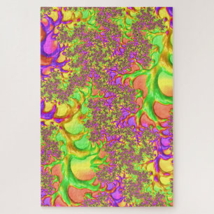 Psychedelisches farbiges Acid Trip Abstraktes Frak Puzzle