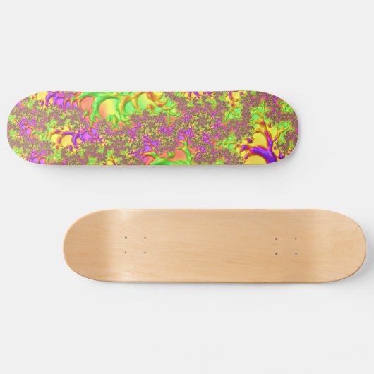 Psychedelisches farbiges Acid Trip Abstraktes Frak Skateboard (Horizontal)