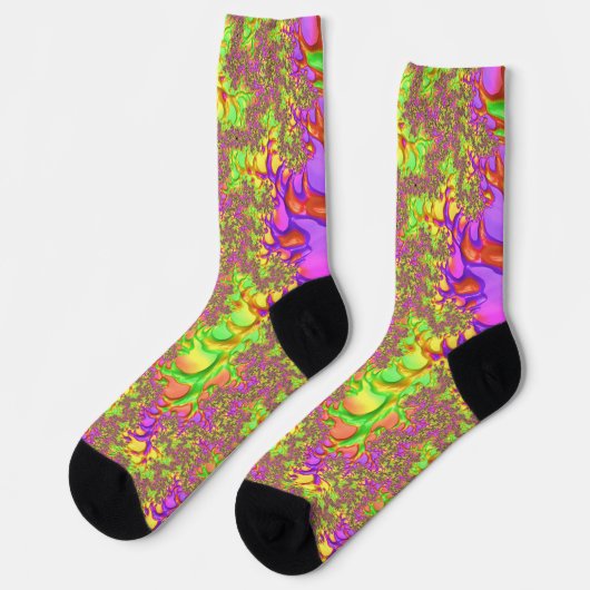 Psychedelisches farbiges Acid Trip Abstraktes Frak Socken (Linkes Detail)