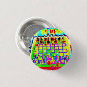 psychedelisches Farbschachbrett-Button Button (Vorne & Hinten)