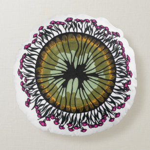 Psychedelisches florales Mandala-Auge Rundkissen Rundes Kissen