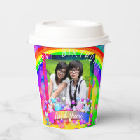 Psychedelisches Foto Birthday Paper Cups - HAMbWG