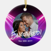 Psychedelisches FOTO Weihnachtsdekoration Neon Mod Keramik Ornament (Vorne)