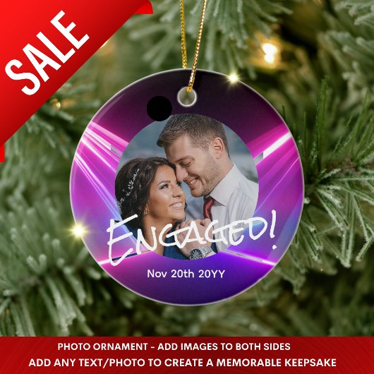 Psychedelisches FOTO Weihnachtsdekoration Neon Mod Keramik Ornament