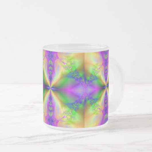Psychedelisches Fraktal 85 ~ Mattierte Glass-Tasse Mattglastasse (VorderseiteRechts)