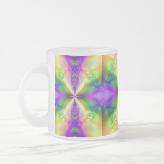 Psychedelisches Fraktal 85 ~ Mattierte Glass-Tasse Mattglastasse (Links)