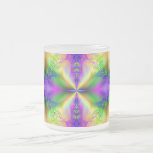 Psychedelisches Fraktal 85 ~ Mattierte Glass-Tasse Mattglastasse (Mittel)