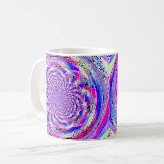 Psychedelisches Fraktal Design Kaffeetasse (Vorderseite Links)