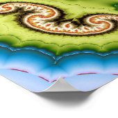 Psychedelisches Fraktal-Drache-Muster-Kunstwerk Poster (Ecke)