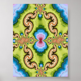 Psychedelisches Fraktal-Drache-Muster-Kunstwerk Poster