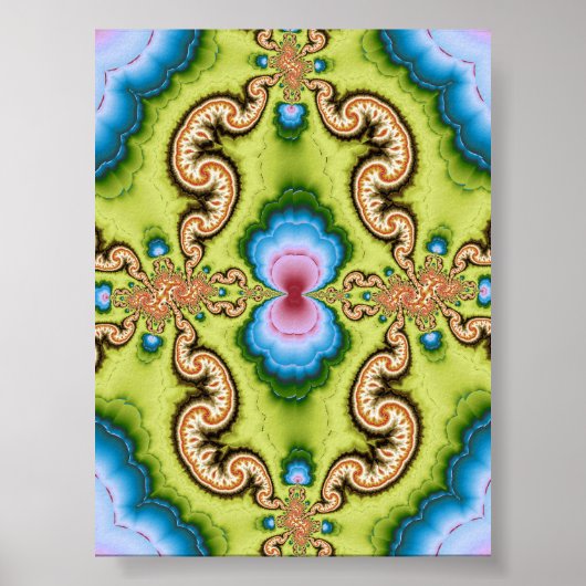 Psychedelisches Fraktal-Drache-Muster-Kunstwerk Poster (Vorne)