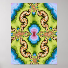 Psychedelisches Fraktal-Drache-Muster-Kunstwerk Poster