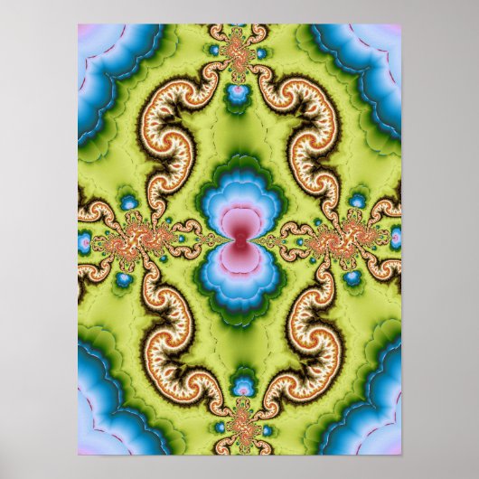 Psychedelisches Fraktal-Drache-Muster-Kunstwerk Poster (Vorne)