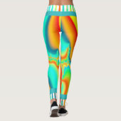 Psychedelisches Fraktal farbenfroh modern Leggings (Rückseite)